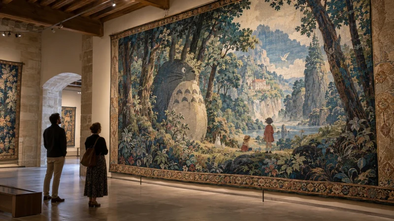 À Aubusson, Miyazaki devient tapisserie : comment un savoir-faire séculaire transforme l’animation en œuvres monumentales