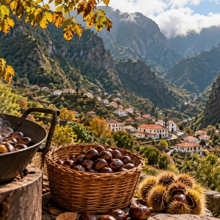 Au fond de cette vallée de Madère, novembre commence autour des châtaignes grillées