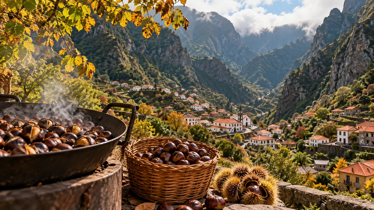 Au fond de cette vallée de Madère, novembre commence autour des châtaignes grillées