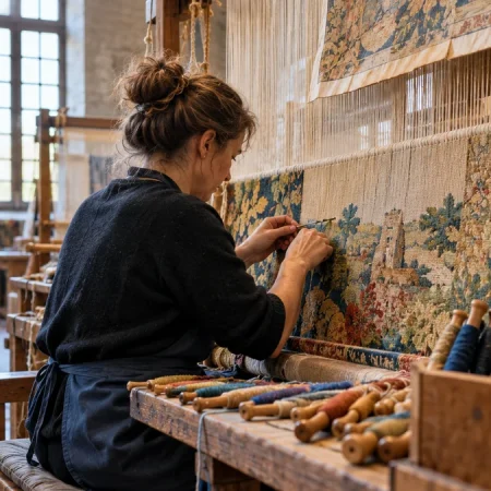 À Beauvais, on peut encore voir des liciers fabriquer à la main des tapisseries destinées aux grandes institutions