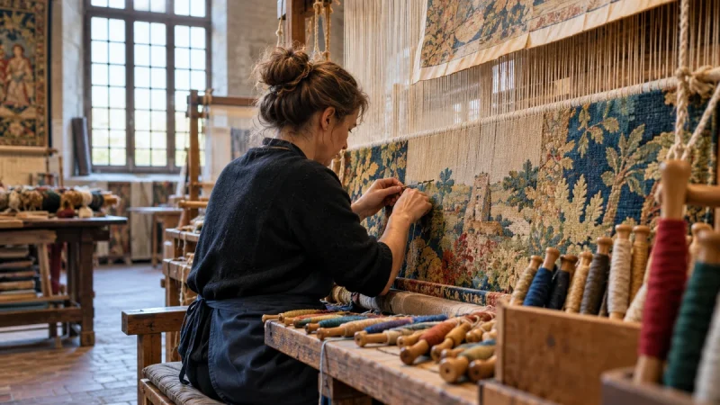 À Beauvais, on peut encore voir des liciers fabriquer à la main des tapisseries destinées aux grandes institutions
