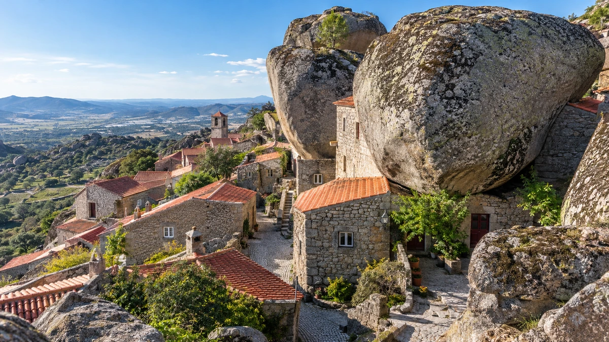 Dans ce village portugais, d’énormes rochers de granit servent de murs… et parfois de toit aux maisons