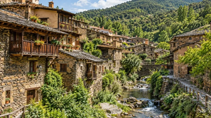 En Estrémadure, ce village a construit ses maisons en ardoise, terre et branches de châtaignier