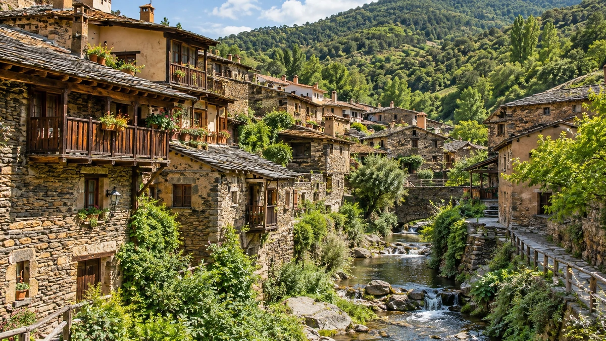 En Estrémadure, ce village a construit ses maisons en ardoise, terre et branches de châtaignier