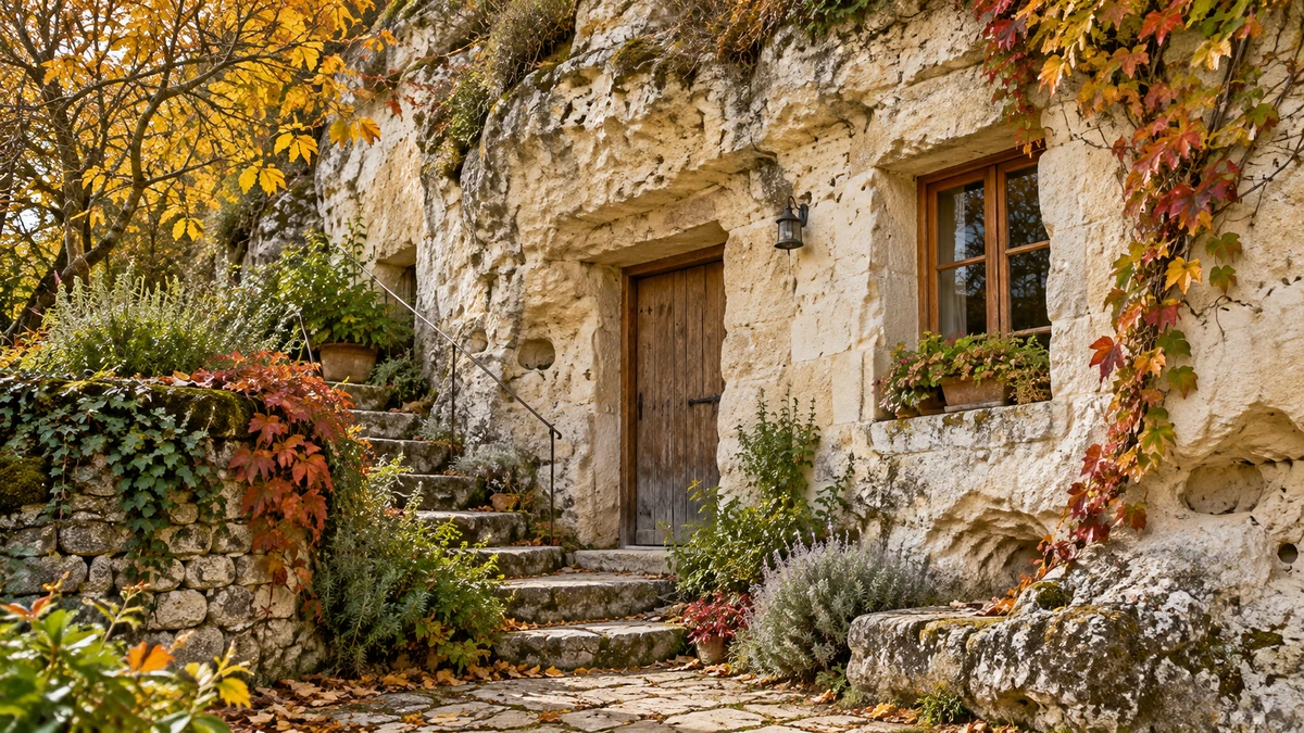 Dans ce village du Loir-et-Cher, les maisons se cachent dans la roche des coteaux